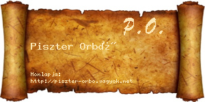 Piszter Orbó névjegykártya